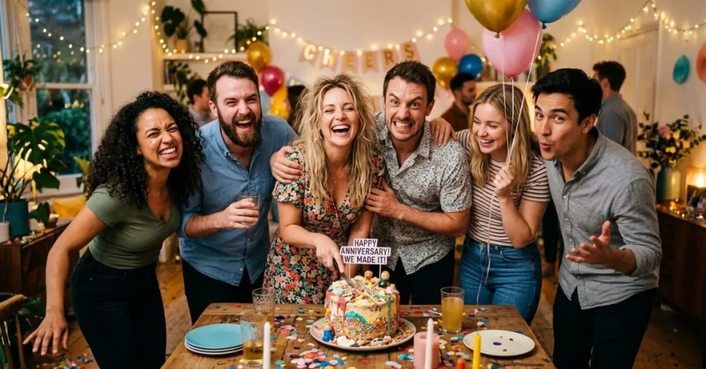 Funny Friends Anniversary Wishes
