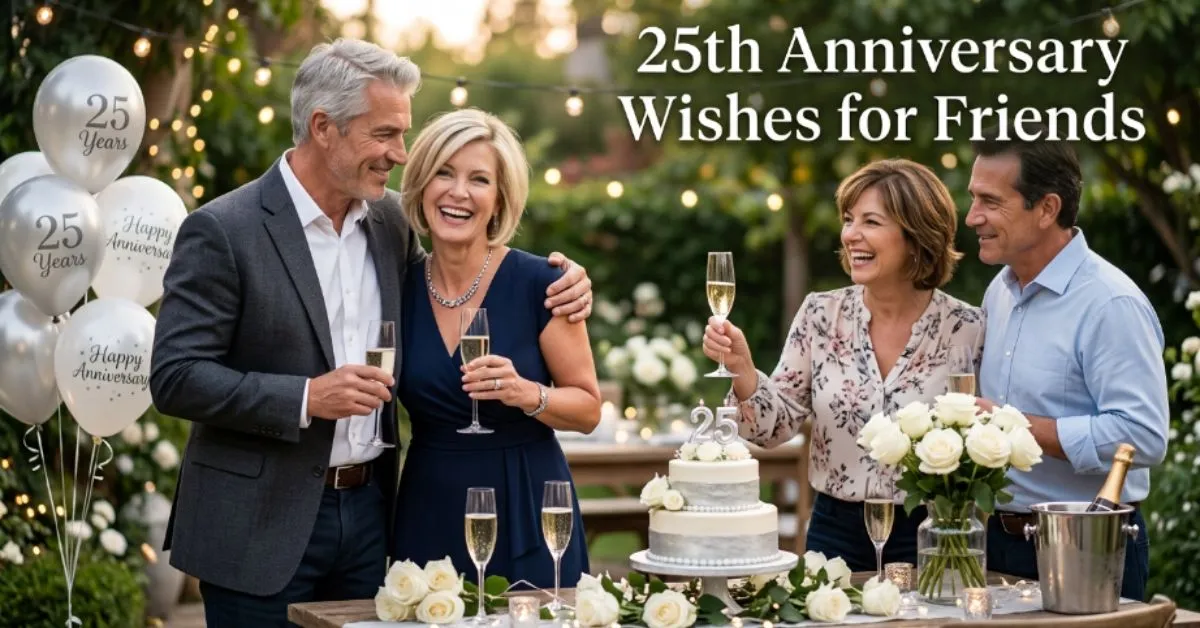 25th Anniversary Wishes for Friends