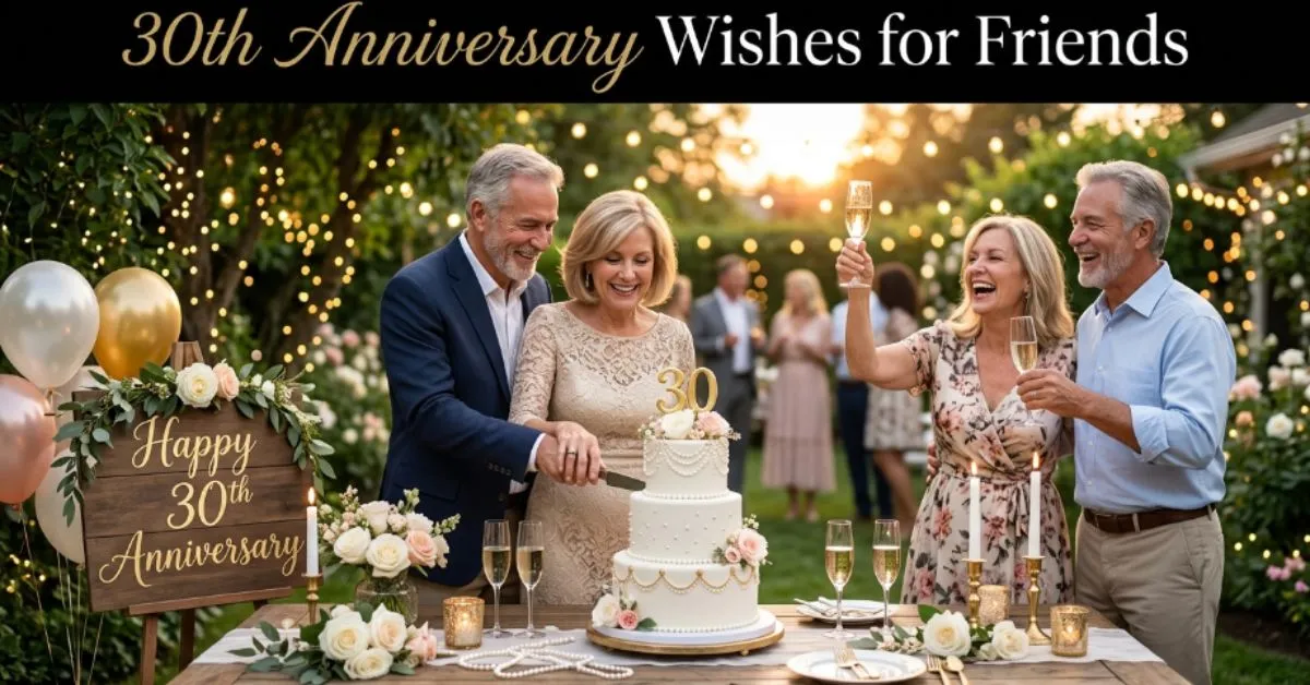 30th Anniversary Wishes for Friends