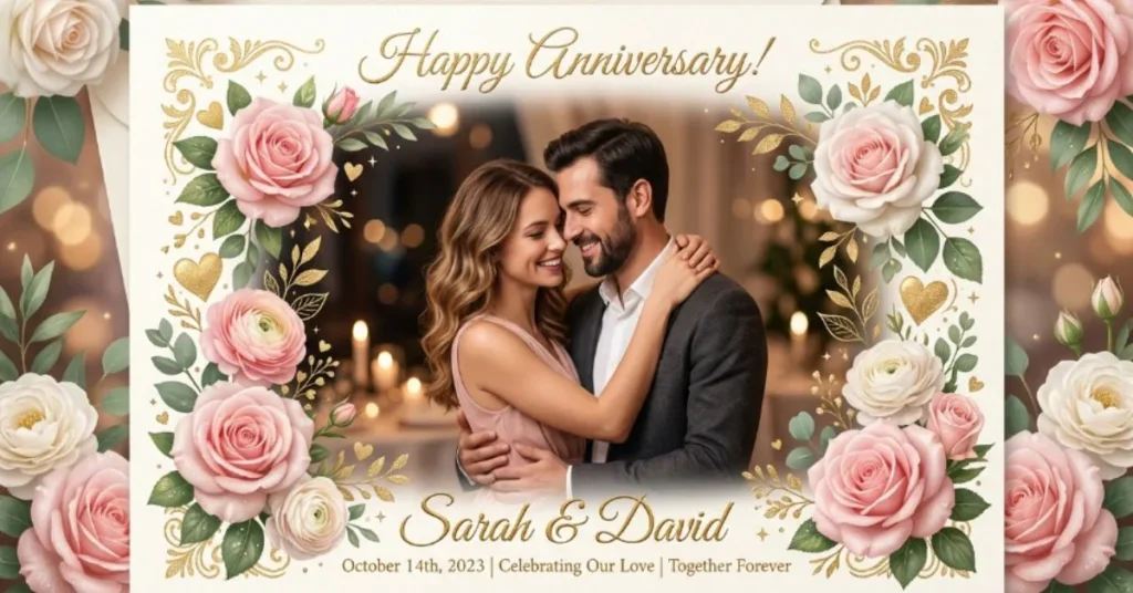 Free Wedding Anniversary Wishes with Photo and Name