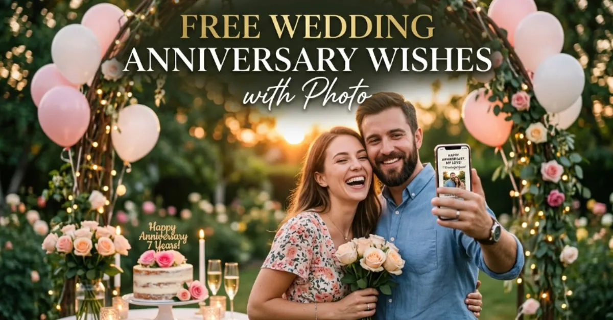Free Wedding Anniversary Wishes with Photo