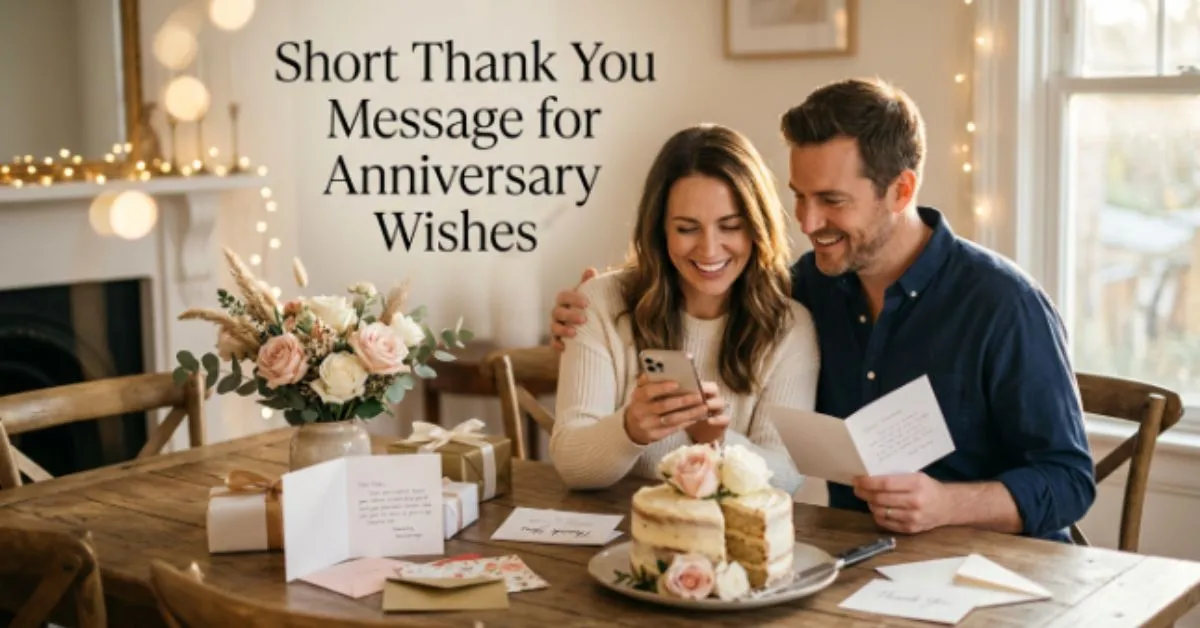 Short Thank You Message for Anniversary Wishes